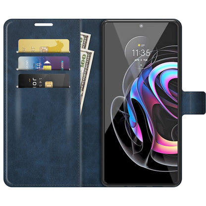 Magnetic Clasp Leather Wallet Stand Phone Protective Flip Cover Case for Motorola Edge 20 Lite 5G