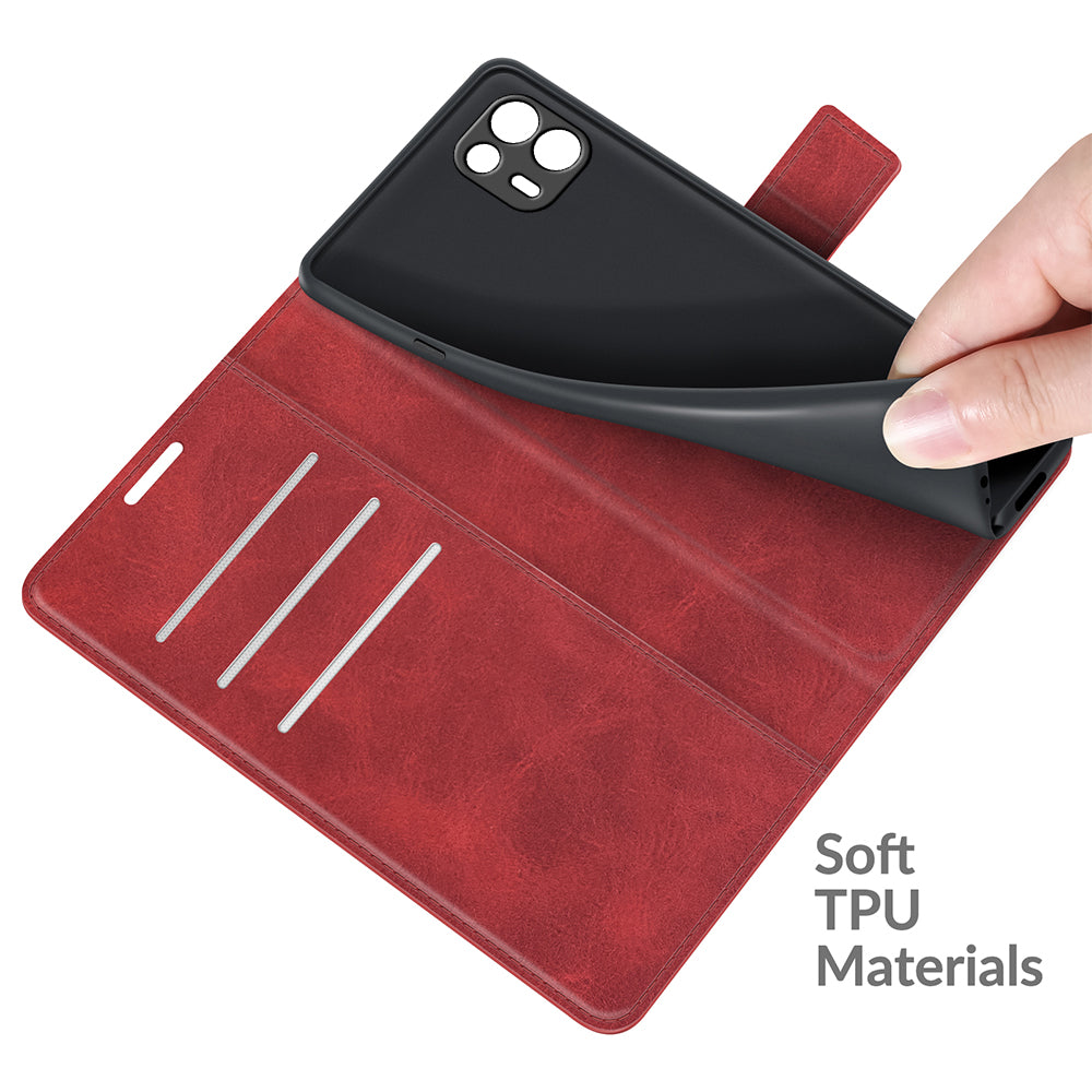 Magnetic Clasp Leather Wallet Stand Phone Protective Flip Cover Case for Motorola Edge 20 Lite 5G