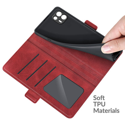 Magnetic Double Clasp PU Leather Phone Case Shell with Wallet Stand Design for Motorola Edge 20 Lite 5G