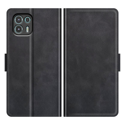 Magnetic Double Clasp PU Leather Phone Case Shell with Wallet Stand Design for Motorola Edge 20 Lite 5G