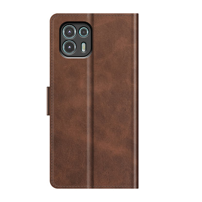 Magnetic Double Clasp PU Leather Phone Case Shell with Wallet Stand Design for Motorola Edge 20 Lite 5G