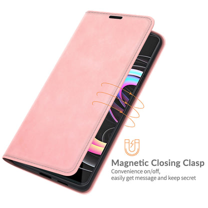 Folio Flip Magnetic Auto-absorbed Leather Cover Protective Case with Wallet Stand for Motorola Edge 20 Pro 5G