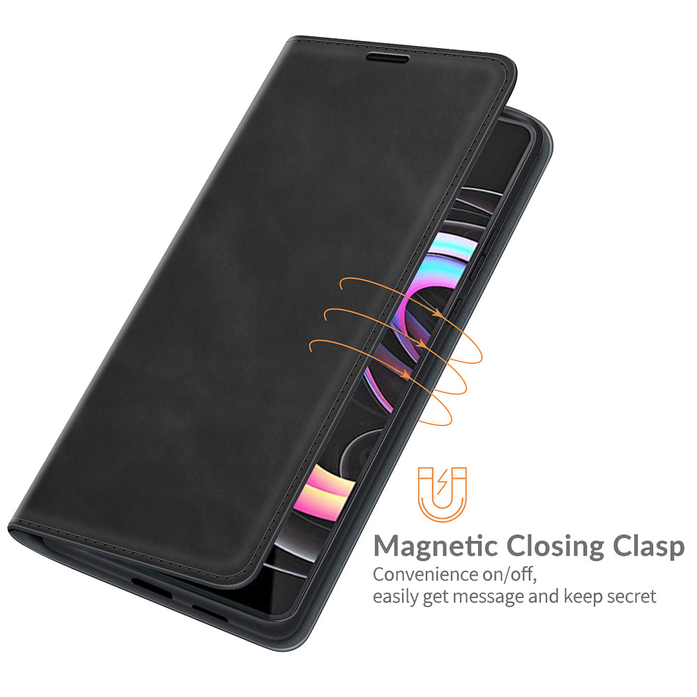 Folio Flip Magnetic Auto-absorbed Leather Cover Protective Case with Wallet Stand for Motorola Edge 20 Pro 5G