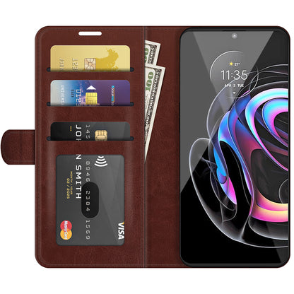 Special Crazy Horse Texture All-Round Protective Leather Wallet Stand Case for Motorola Edge 20 Lite