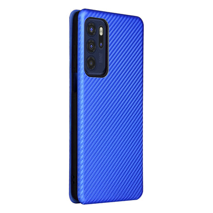 Carbon Fiber Texture Leather Automatic Absorption Case with Card Slot and Ring Strap for Motorola Moto G60S