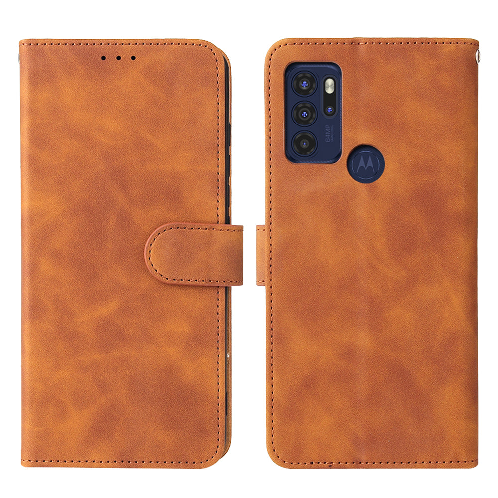 Quality Wallet Design Stand Leather Phone Cover Phone Case with Strap for Motorola Moto G60S