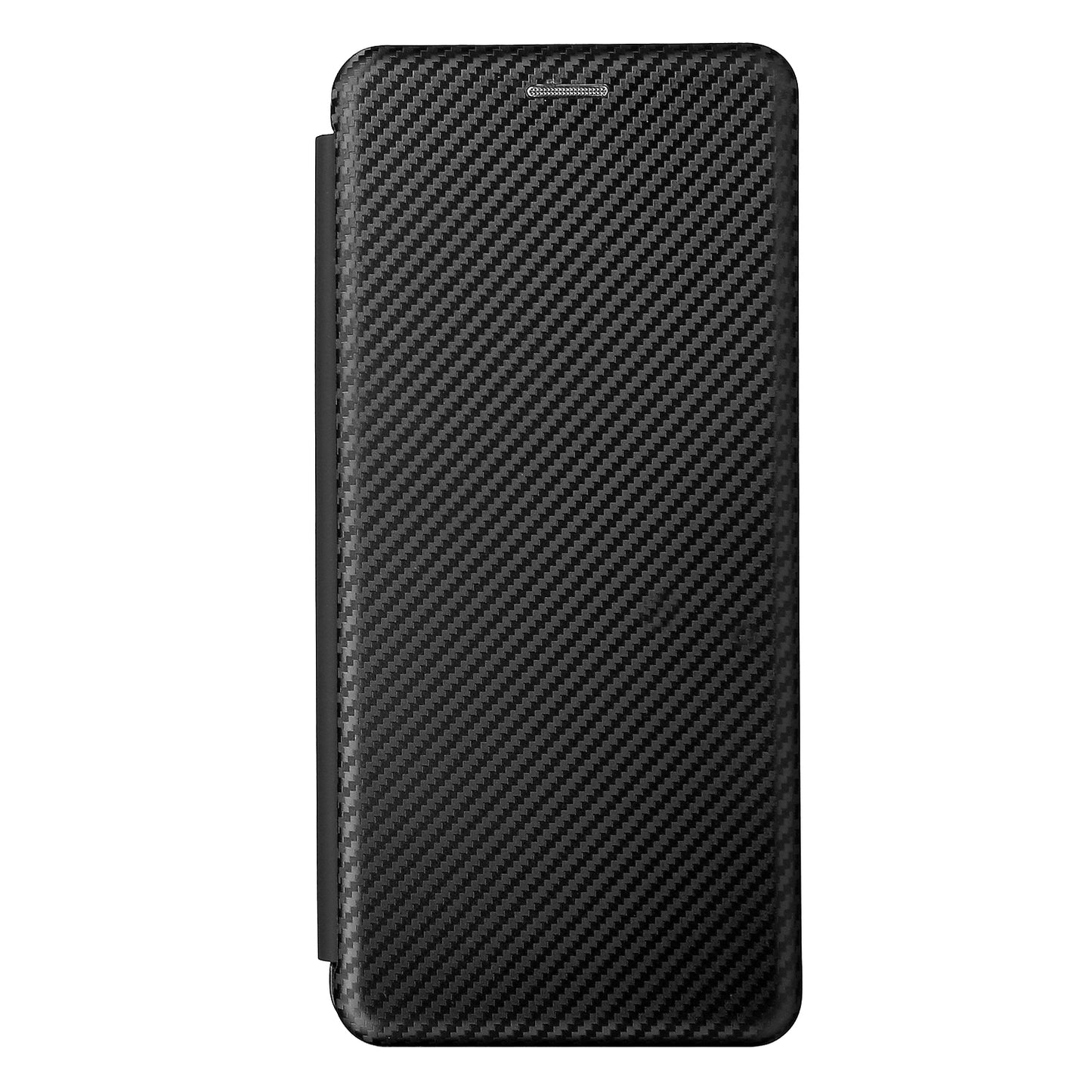 Carbon Fiber Texture Leather Phone Case with Card Slot and Ring Strap for Motorola Edge (2021)