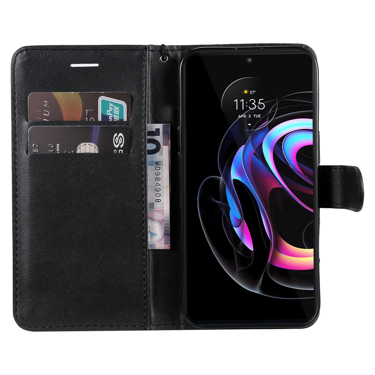 Wallet Stand Design KT Leather Series-2 Solid Color Anti-Scratch TPU+PU Leather Phone Case with Wrist Strap for Motorola Edge 20 Pro