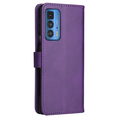 Wallet Stand Design KT Leather Series-2 Solid Color Anti-Scratch TPU+PU Leather Phone Case with Wrist Strap for Motorola Edge 20 Pro