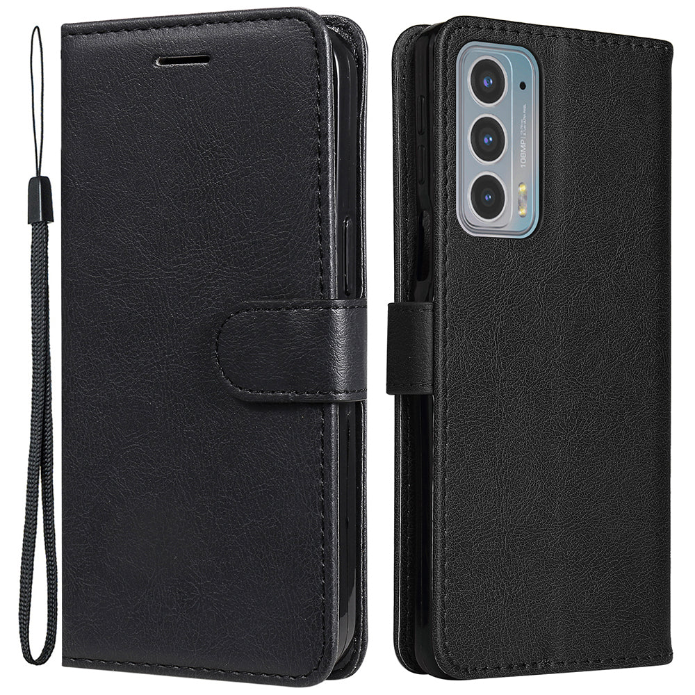 KT Leather Series-2 Shockproof PU Leather Case Phone Protective Cover with Wallet Stand for Motorola Edge 20