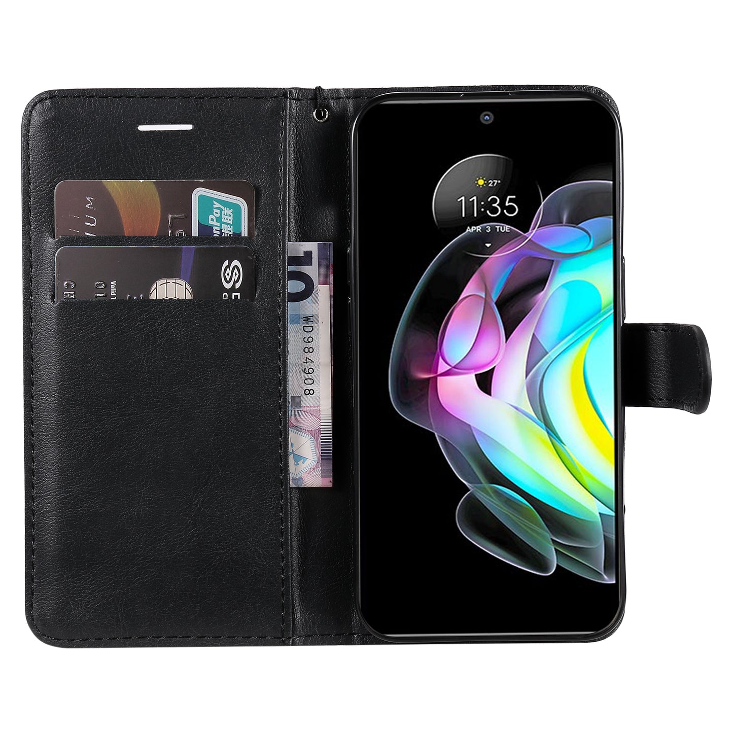 KT Leather Series-2 Shockproof PU Leather Case Phone Protective Cover with Wallet Stand for Motorola Edge 20