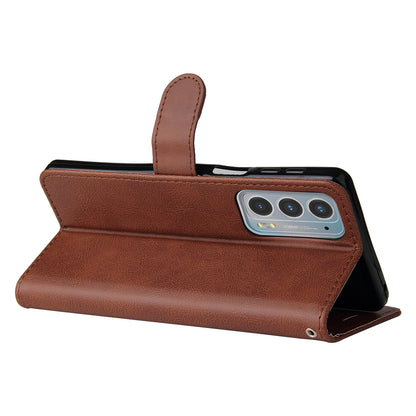 KT Leather Series-2 Shockproof PU Leather Case Phone Protective Cover with Wallet Stand for Motorola Edge 20