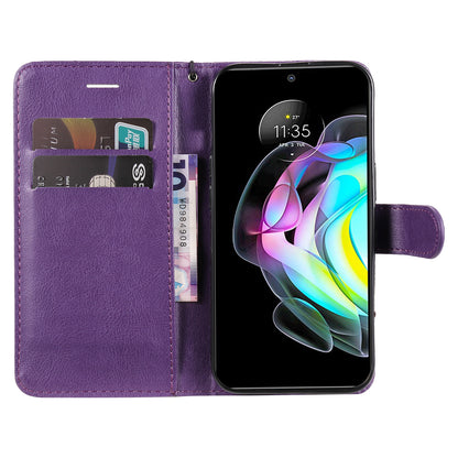 KT Leather Series-2 Shockproof PU Leather Case Phone Protective Cover with Wallet Stand for Motorola Edge 20