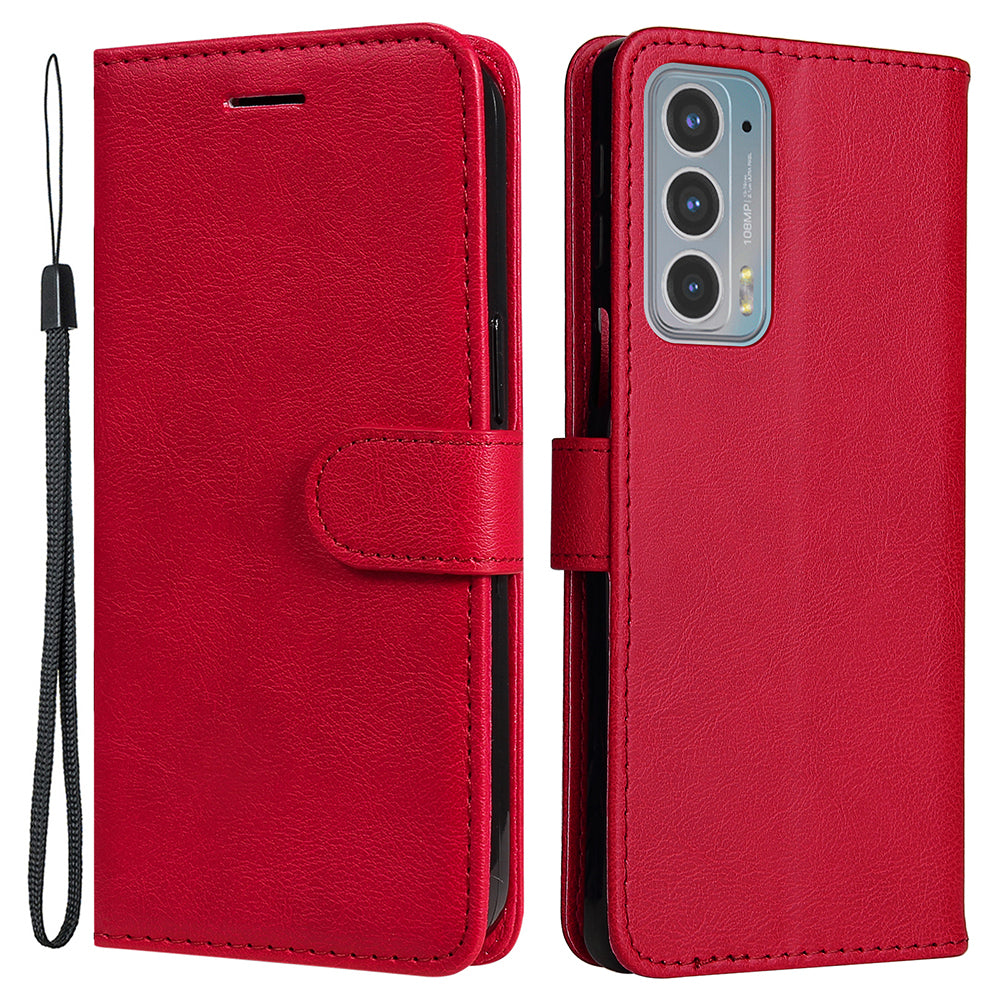 KT Leather Series-2 Shockproof PU Leather Case Phone Protective Cover with Wallet Stand for Motorola Edge 20