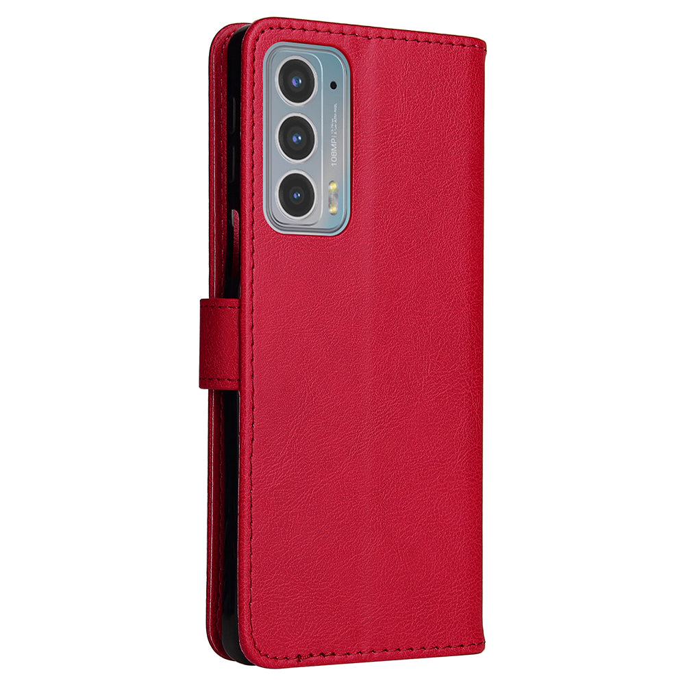 KT Leather Series-2 Shockproof PU Leather Case Phone Protective Cover with Wallet Stand for Motorola Edge 20