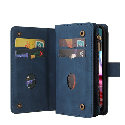 For Motorola Moto G10 / G30 Inner TPU+PU Leather Shell KT Multi-functional Series-2 Multiple Card Slots Phone Wallet Stand Case with Wrist Strap and Zipper Pocket