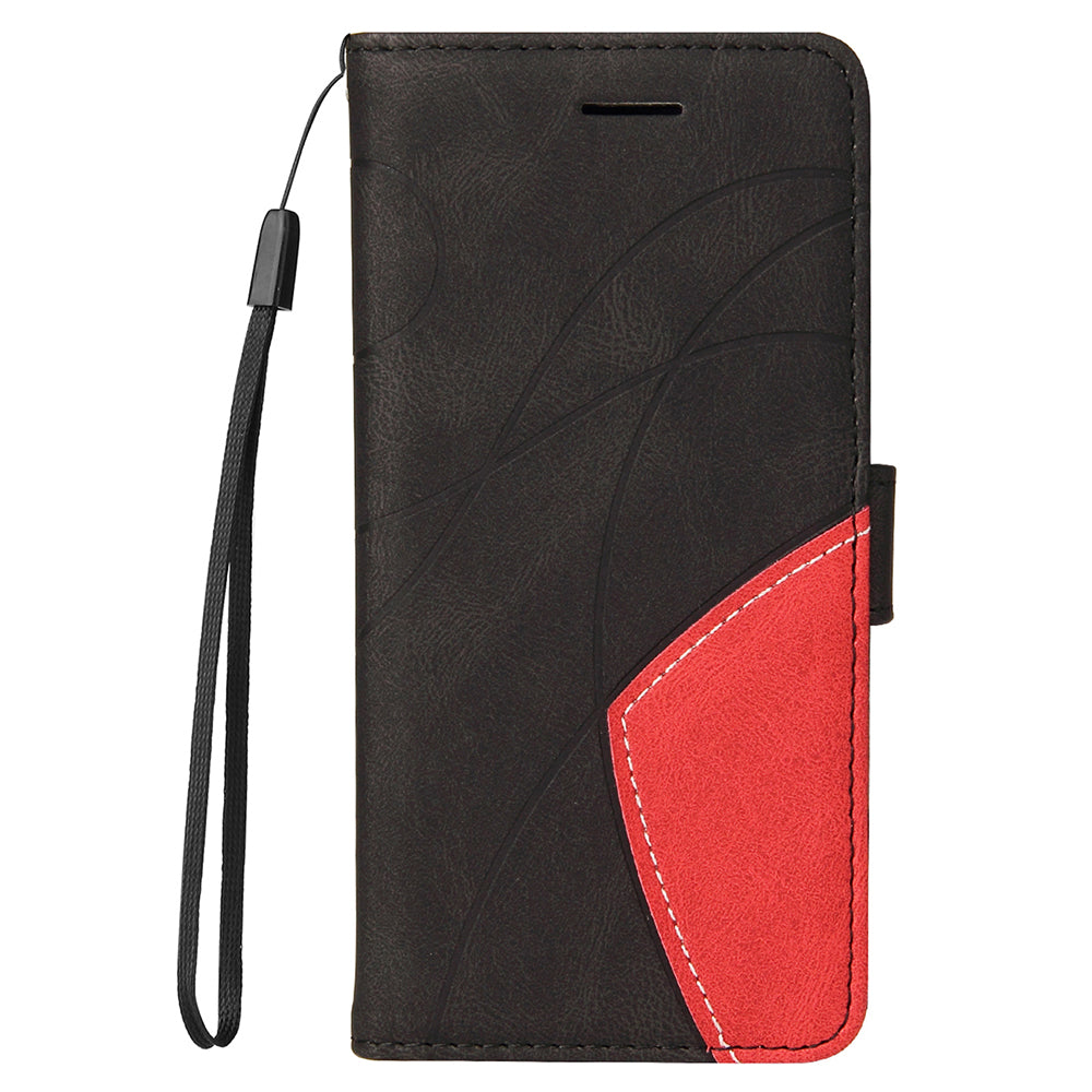 KT Leather Series-1 Splicing Color PU Leather Wallet Magnetic Flip Phone Cover with Stand and Strap for Motorola Edge 20