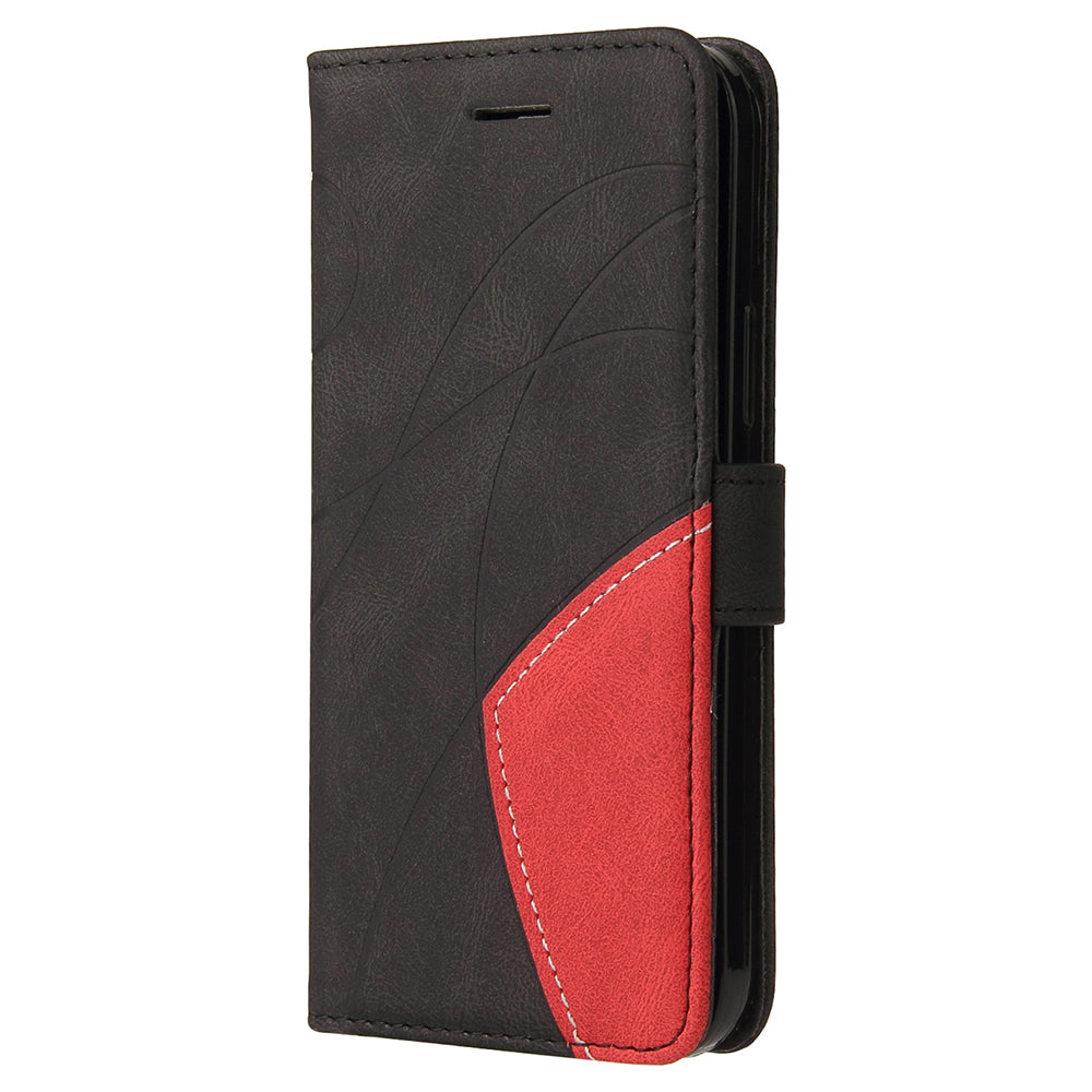 KT Leather Series-1 Splicing Color PU Leather Wallet Magnetic Flip Phone Cover with Stand and Strap for Motorola Edge 20