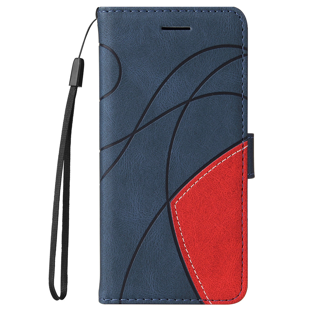 KT Leather Series-1 Splicing Color PU Leather Wallet Magnetic Flip Phone Cover with Stand and Strap for Motorola Edge 20