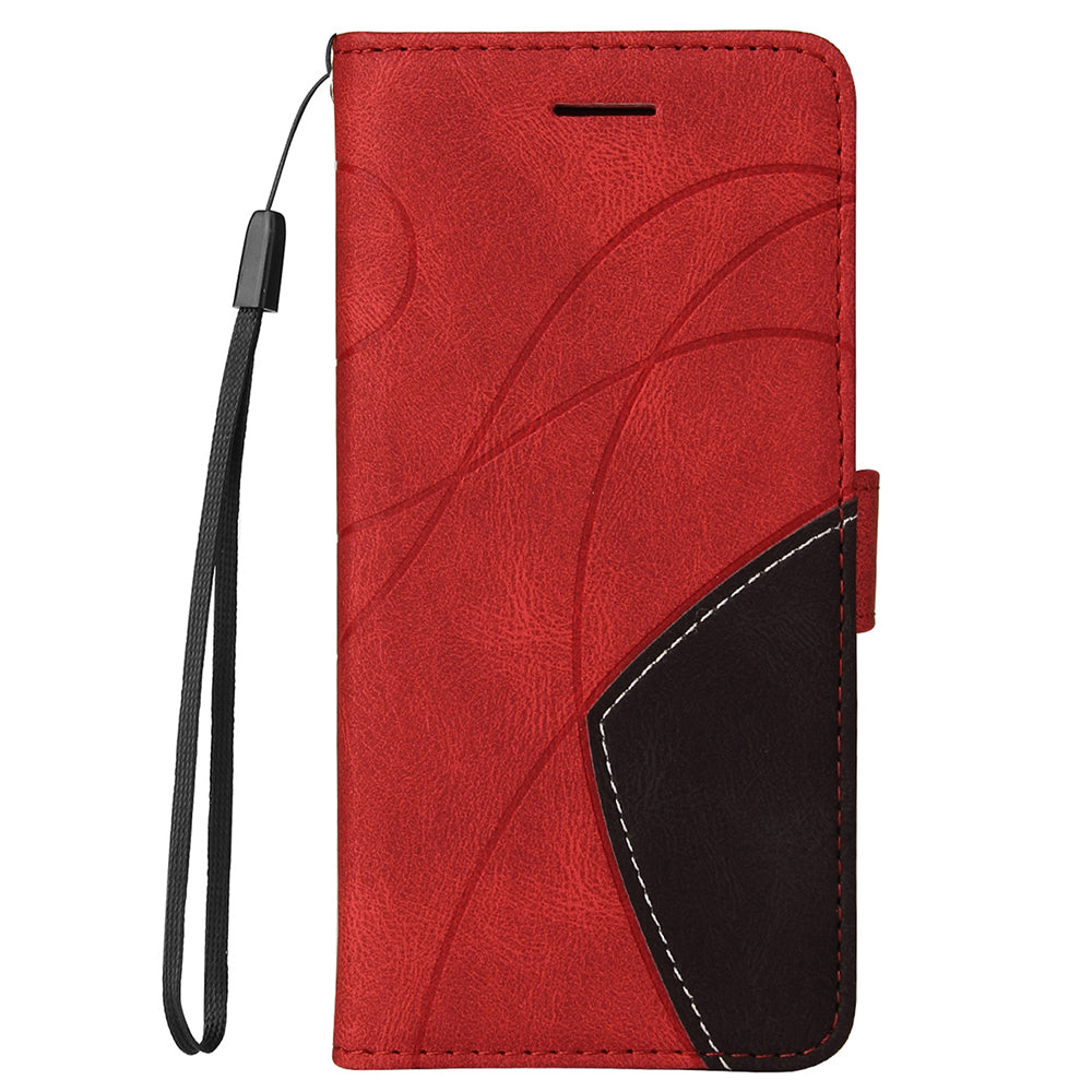 KT Leather Series-1 Splicing Color PU Leather Wallet Magnetic Flip Phone Cover with Stand and Strap for Motorola Edge 20