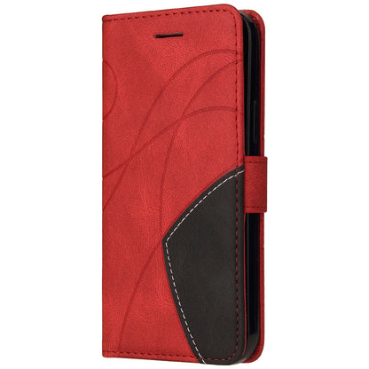 KT Leather Series-1 Splicing Color PU Leather Wallet Magnetic Flip Phone Cover with Stand and Strap for Motorola Edge 20