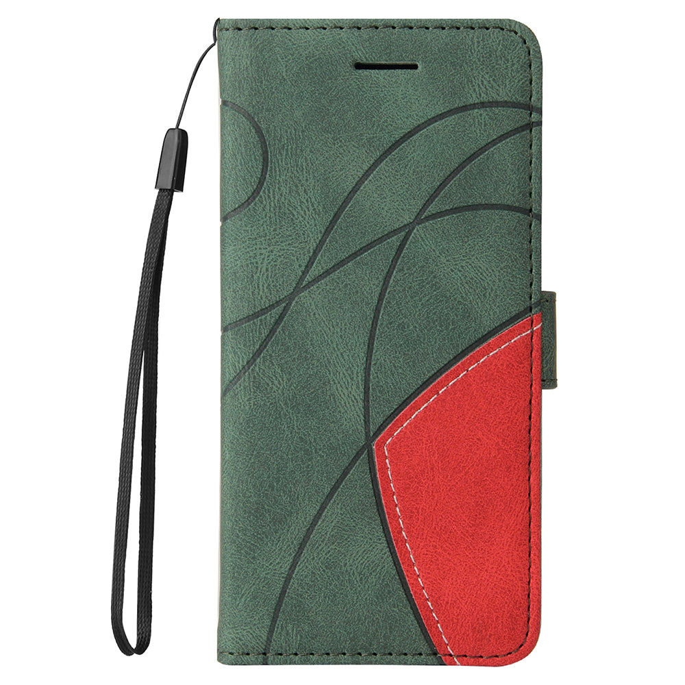 KT Leather Series-1 Splicing Color PU Leather Wallet Magnetic Flip Phone Cover with Stand and Strap for Motorola Edge 20