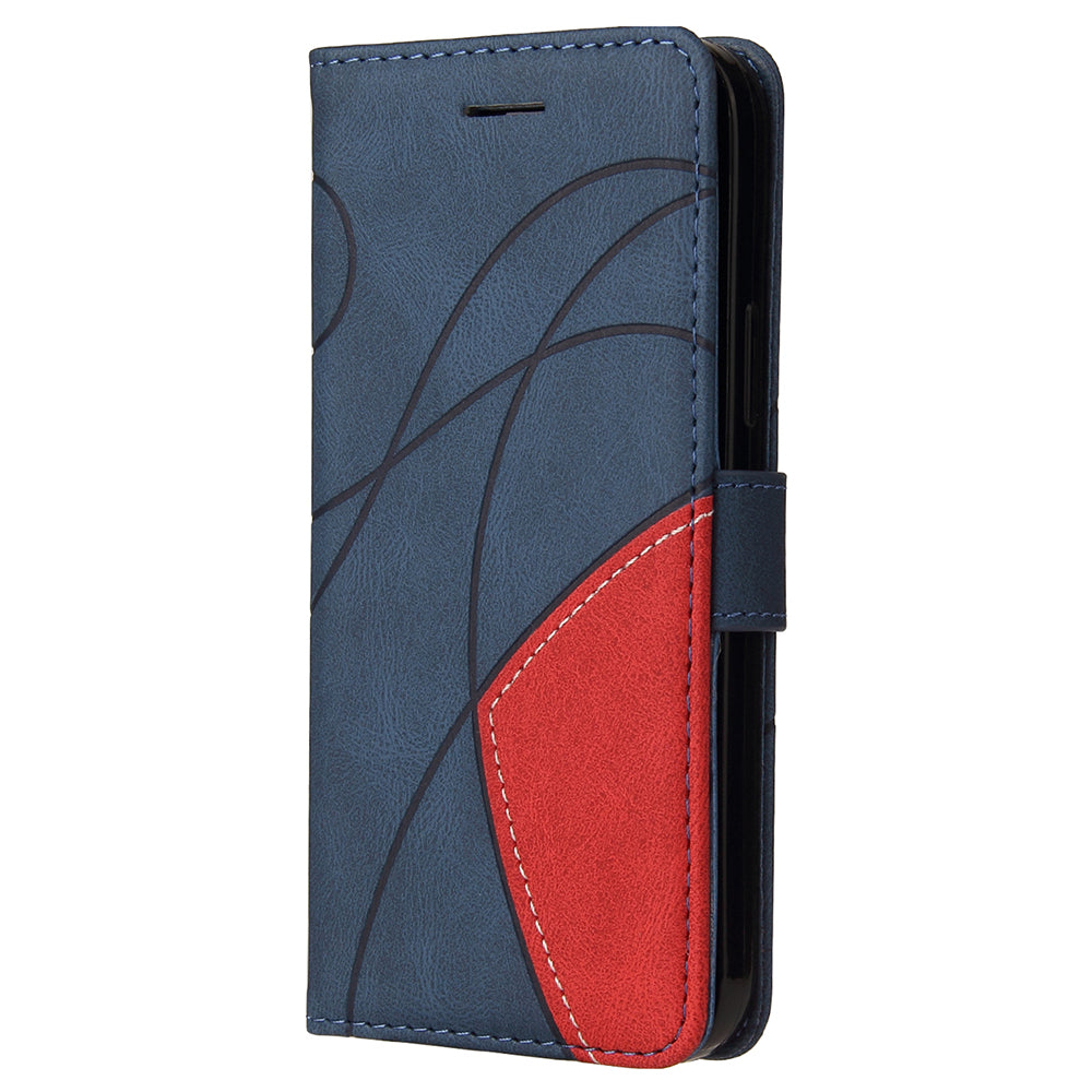 For Motorola Edge 20 Lite KT Leather Series-1 Dual-Color Splicing Design PU Leather Wallet Anti-Scratch Protective Case with Stand and Strap