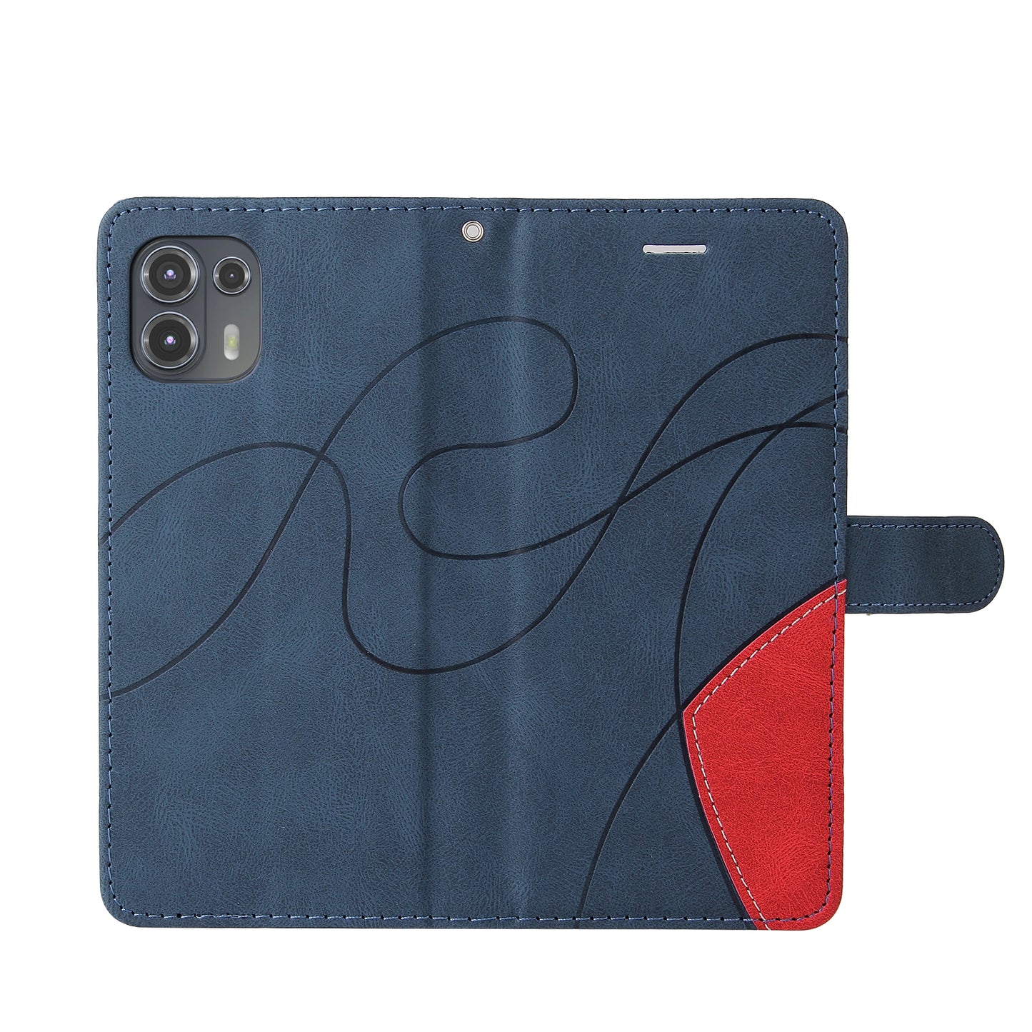 For Motorola Edge 20 Lite KT Leather Series-1 Dual-Color Splicing Design PU Leather Wallet Anti-Scratch Protective Case with Stand and Strap