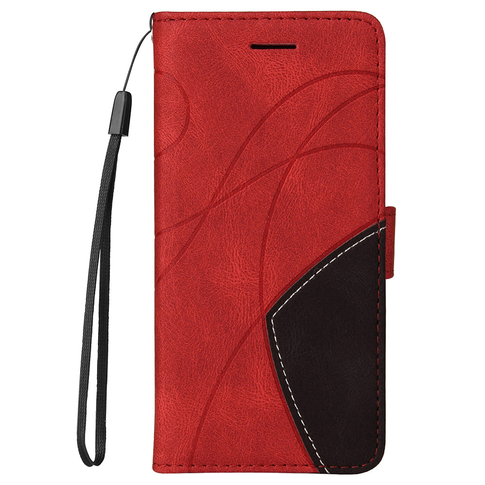 For Motorola Edge 20 Lite KT Leather Series-1 Dual-Color Splicing Design PU Leather Wallet Anti-Scratch Protective Case with Stand and Strap