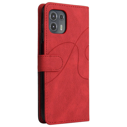 For Motorola Edge 20 Lite KT Leather Series-1 Dual-Color Splicing Design PU Leather Wallet Anti-Scratch Protective Case with Stand and Strap