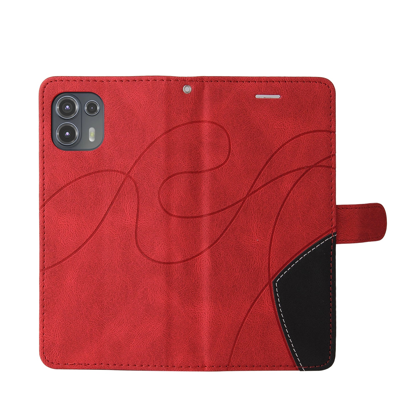 For Motorola Edge 20 Lite KT Leather Series-1 Dual-Color Splicing Design PU Leather Wallet Anti-Scratch Protective Case with Stand and Strap