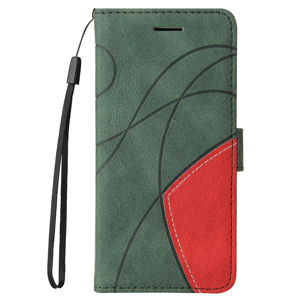 For Motorola Edge 20 Lite KT Leather Series-1 Dual-Color Splicing Design PU Leather Wallet Anti-Scratch Protective Case with Stand and Strap