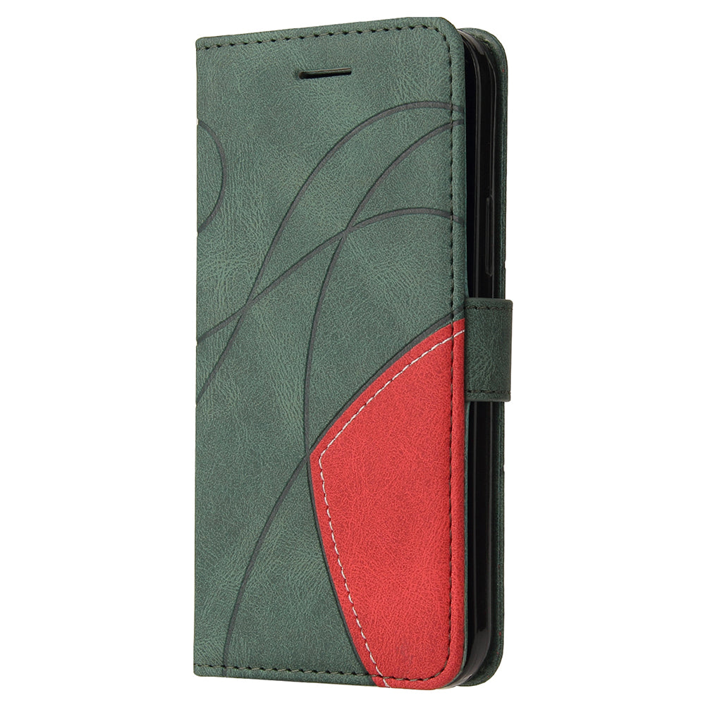 For Motorola Edge 20 Lite KT Leather Series-1 Dual-Color Splicing Design PU Leather Wallet Anti-Scratch Protective Case with Stand and Strap