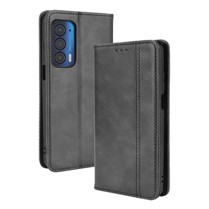 Vintage Style Strong Magnet Phone Stand Case Leather Cover with Wallet for Motorola Edge (2021)