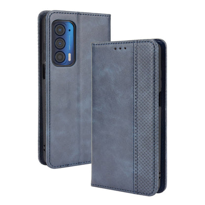 Vintage Style Strong Magnet Phone Stand Case Leather Cover with Wallet for Motorola Edge (2021)