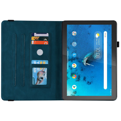 Viewing Stand Butterfly Flower Pattern Imprinting Leather Folio Cover with Elastic Band for Lenovo Tab M10 TB-X605F