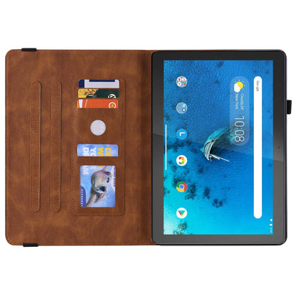 Viewing Stand Butterfly Flower Pattern Imprinting Leather Folio Cover with Elastic Band for Lenovo Tab M10 TB-X605F