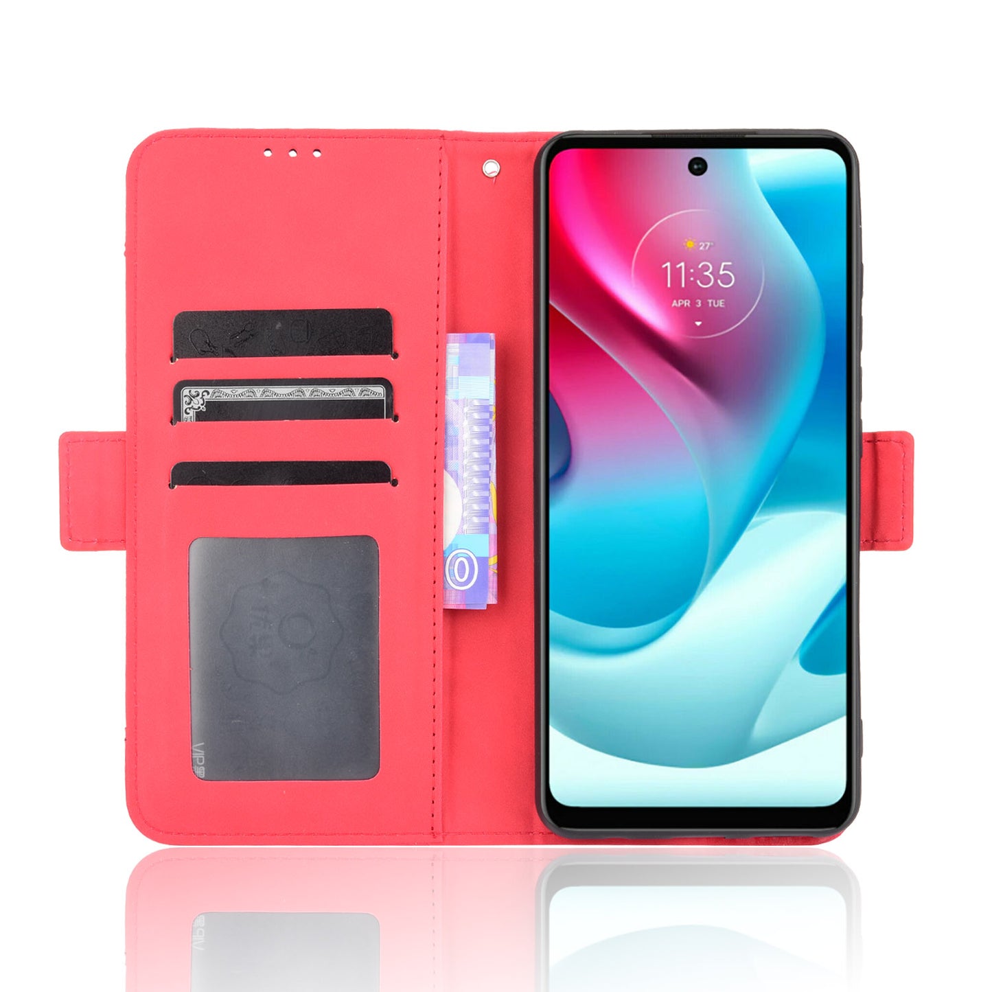 Anti-Drop Full Body Protection Multiple Card Slots PU Leather Phone Case Wallet Cover with Stand for Motorola Moto G60S