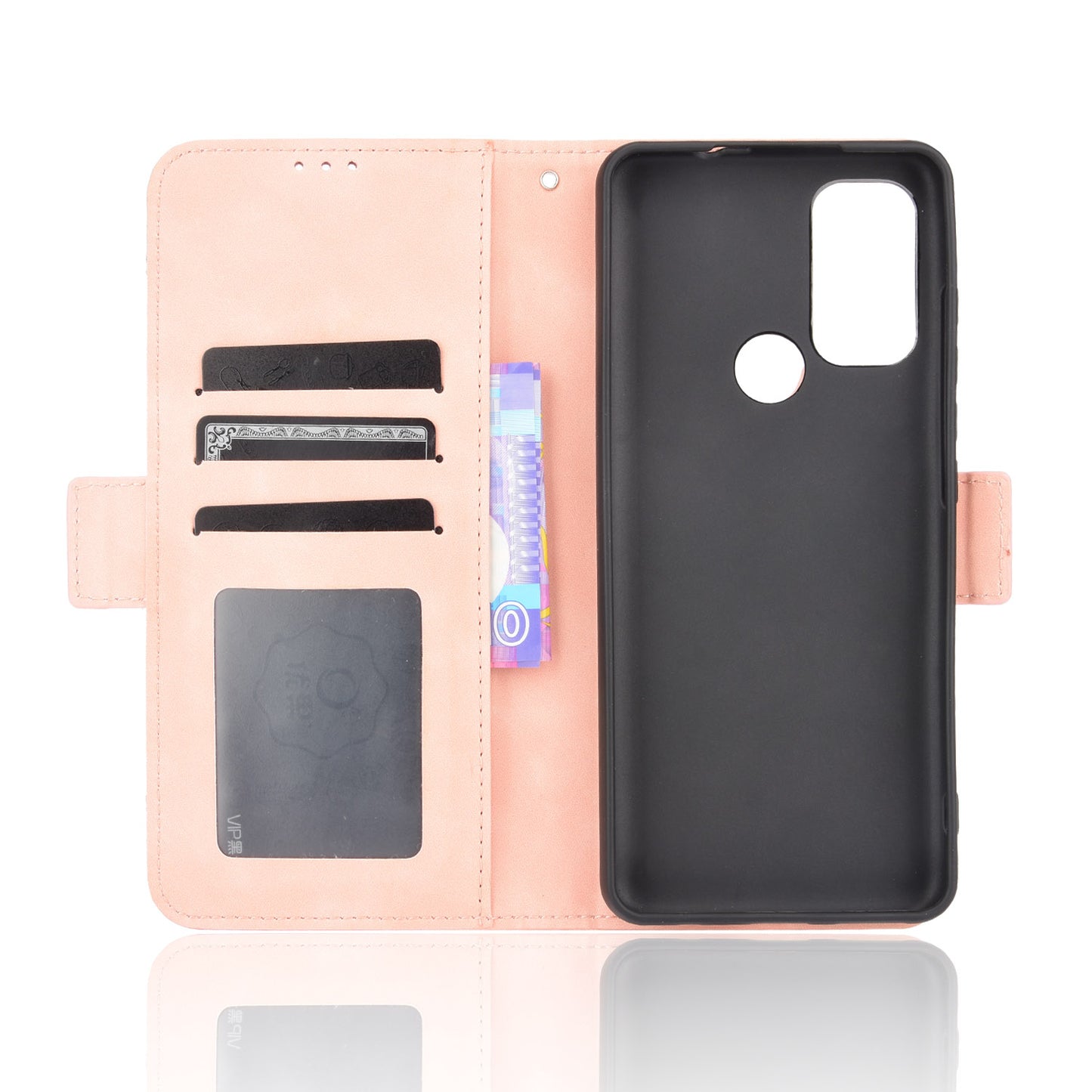 Anti-Drop Full Body Protection Multiple Card Slots PU Leather Phone Case Wallet Cover with Stand for Motorola Moto G60S