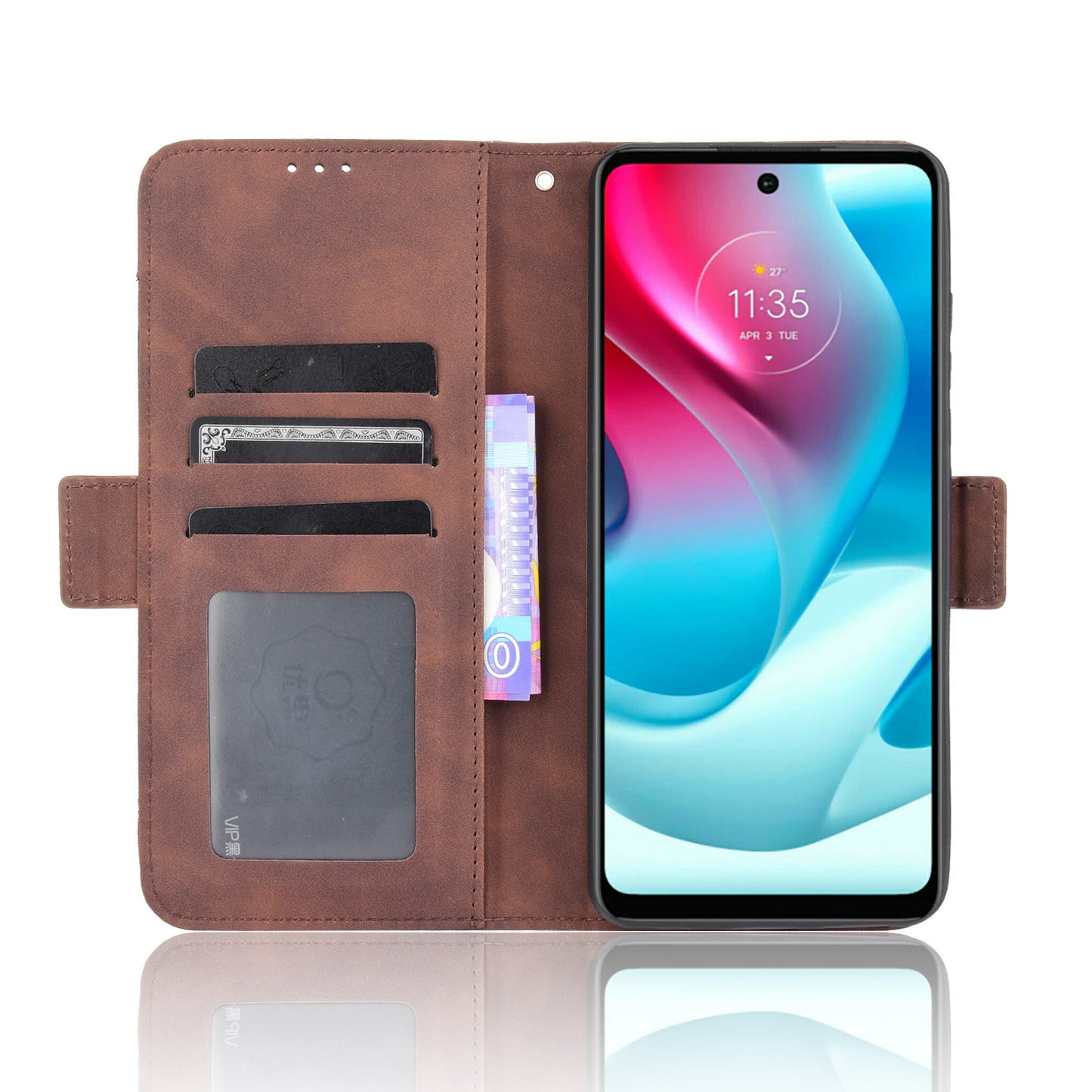 Anti-Drop Full Body Protection Multiple Card Slots PU Leather Phone Case Wallet Cover with Stand for Motorola Moto G60S