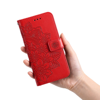 Shockproof Full Coverage Phone Flip Case Imprint Flower Pattern PU Leather Wallet Phone Cover with Wrist Strap for Motorola Moto G10/G30/G20/G10 Power