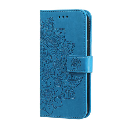 Shockproof Full Coverage Phone Flip Case Imprint Flower Pattern PU Leather Wallet Phone Cover with Wrist Strap for Motorola Moto G10/G30/G20/G10 Power