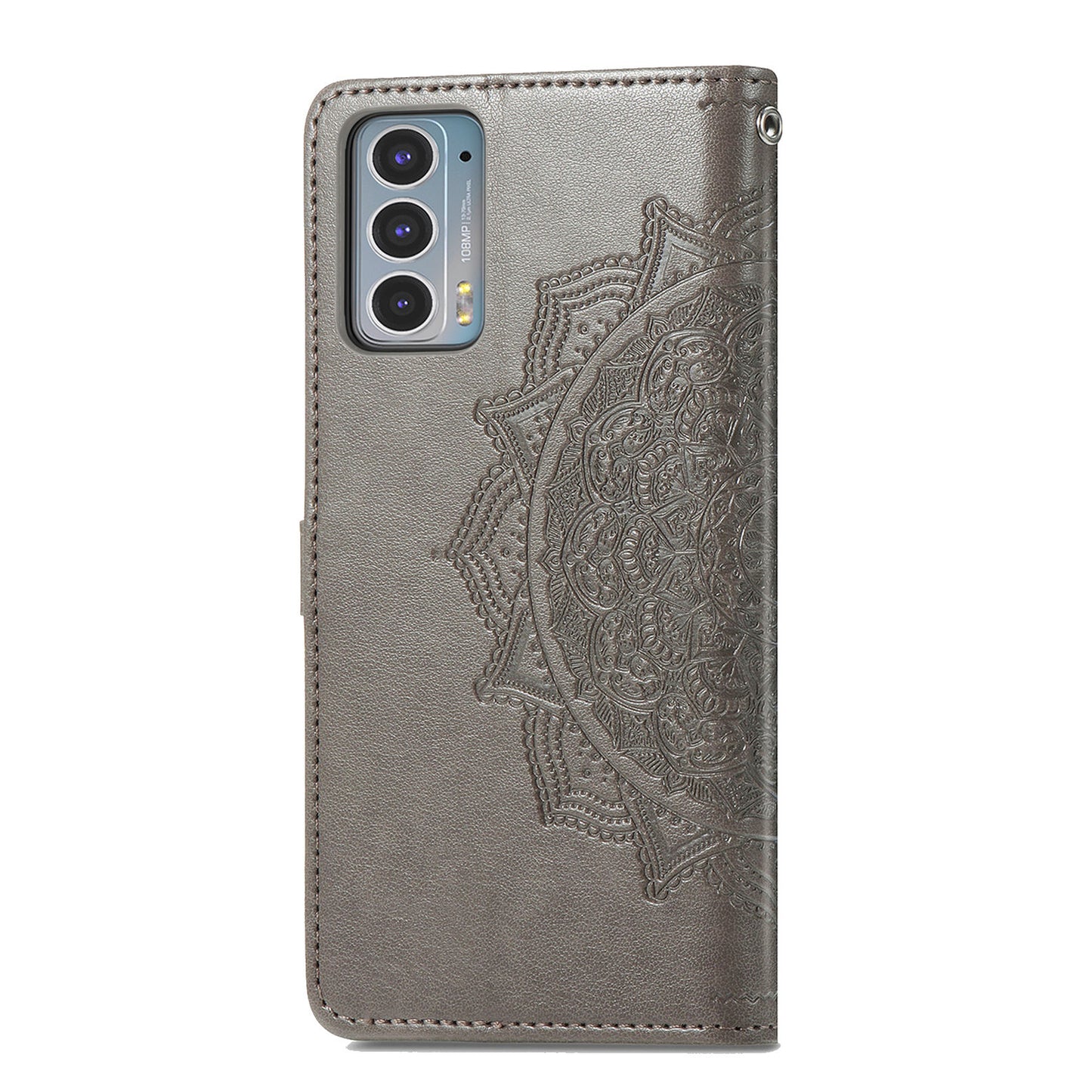 Mandala Flower Embossment Shockproof Leather Phone Stand Wallet Case Cover for Motorola Edge 20