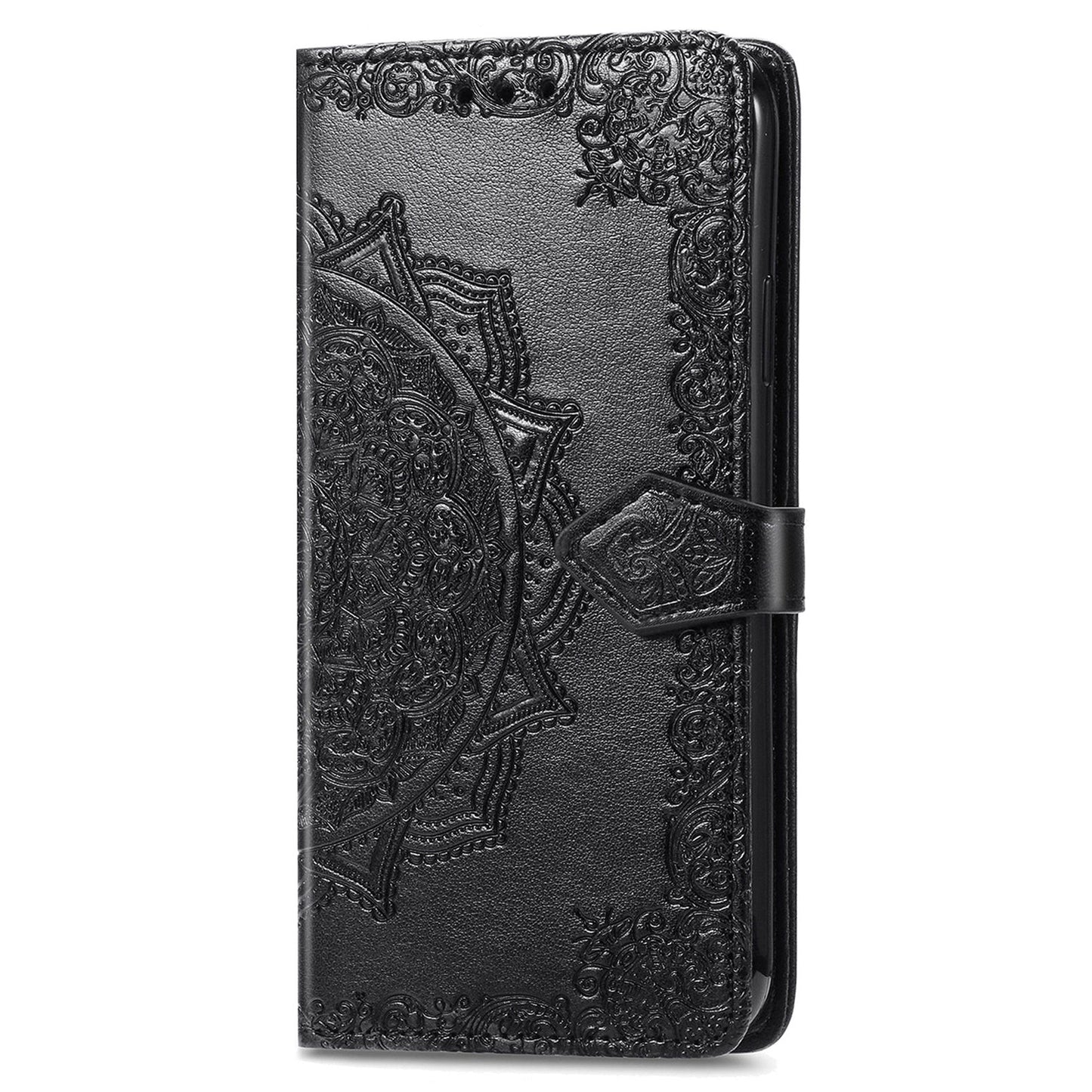 Mandala Flower Embossment Shockproof Leather Phone Stand Wallet Case Cover for Motorola Edge 20