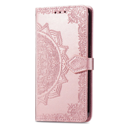 Mandala Flower Embossment Shockproof Leather Phone Stand Wallet Case Cover for Motorola Edge 20