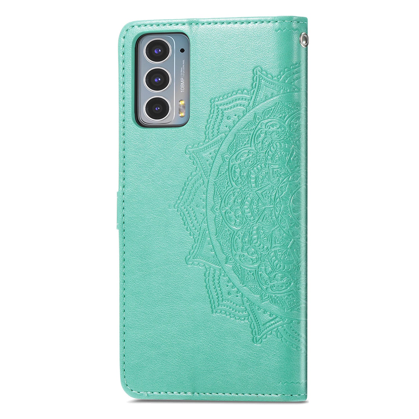 Mandala Flower Embossment Shockproof Leather Phone Stand Wallet Case Cover for Motorola Edge 20