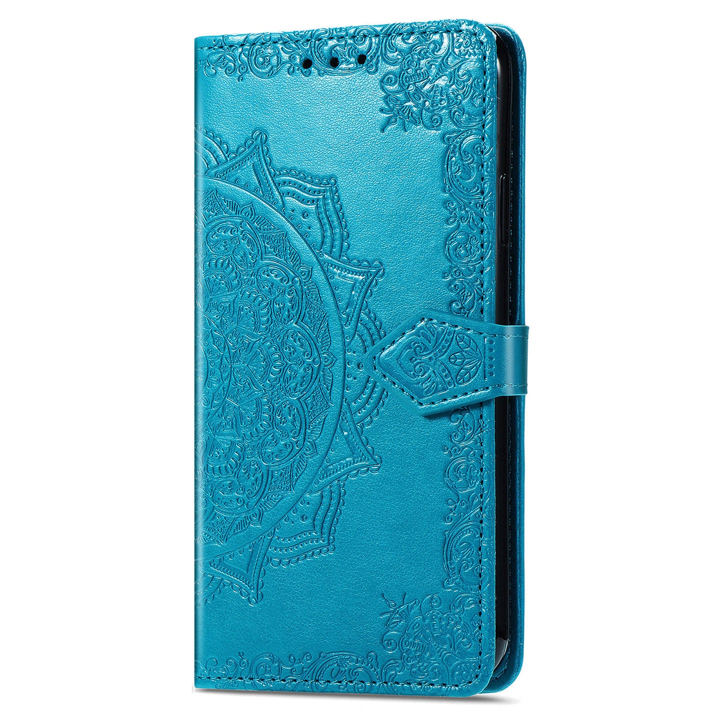 Mandala Flower Embossment Shockproof Leather Phone Stand Wallet Case Cover for Motorola Edge 20