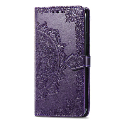 Mandala Flower Embossment Shockproof Leather Phone Stand Wallet Case Cover for Motorola Edge 20