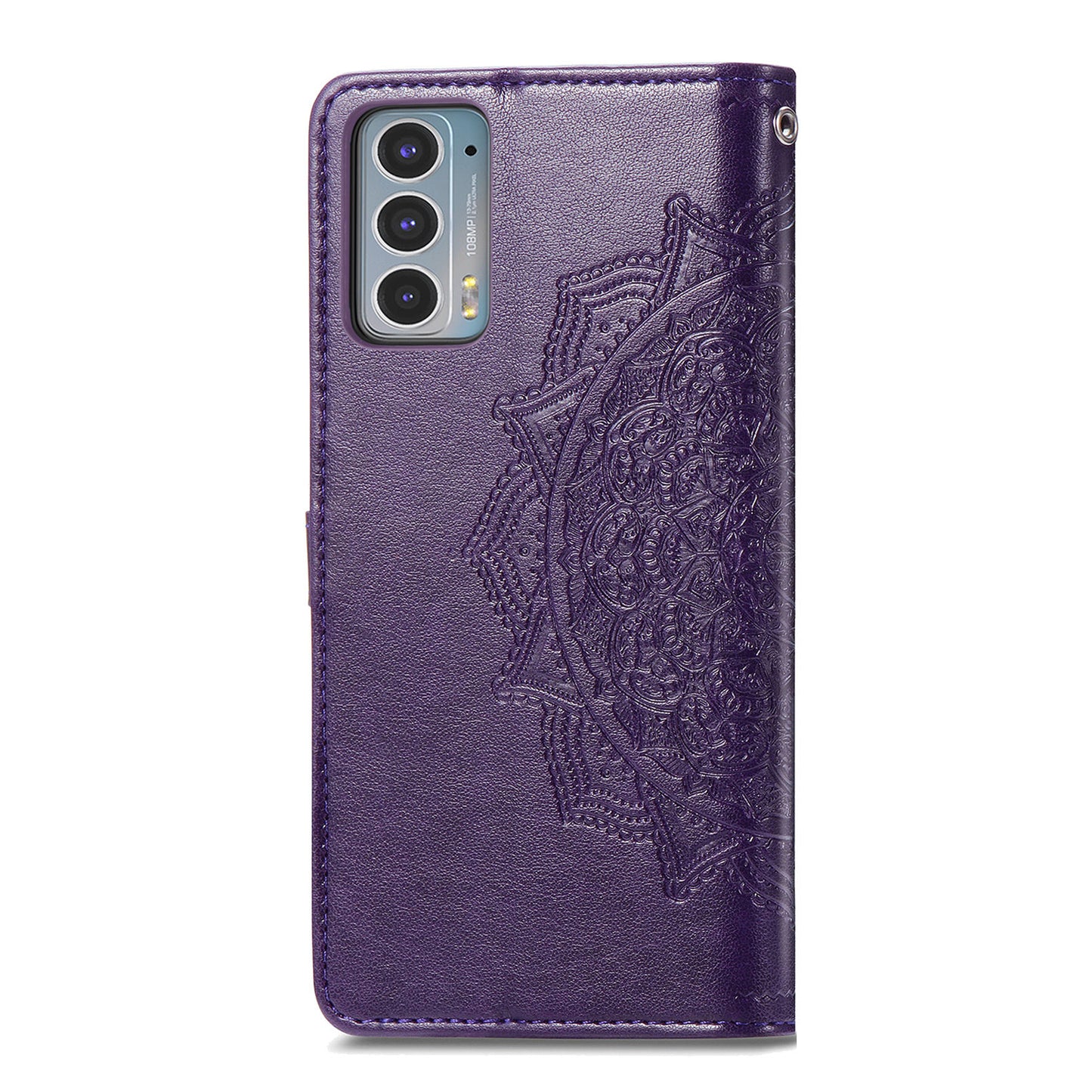 Mandala Flower Embossment Shockproof Leather Phone Stand Wallet Case Cover for Motorola Edge 20