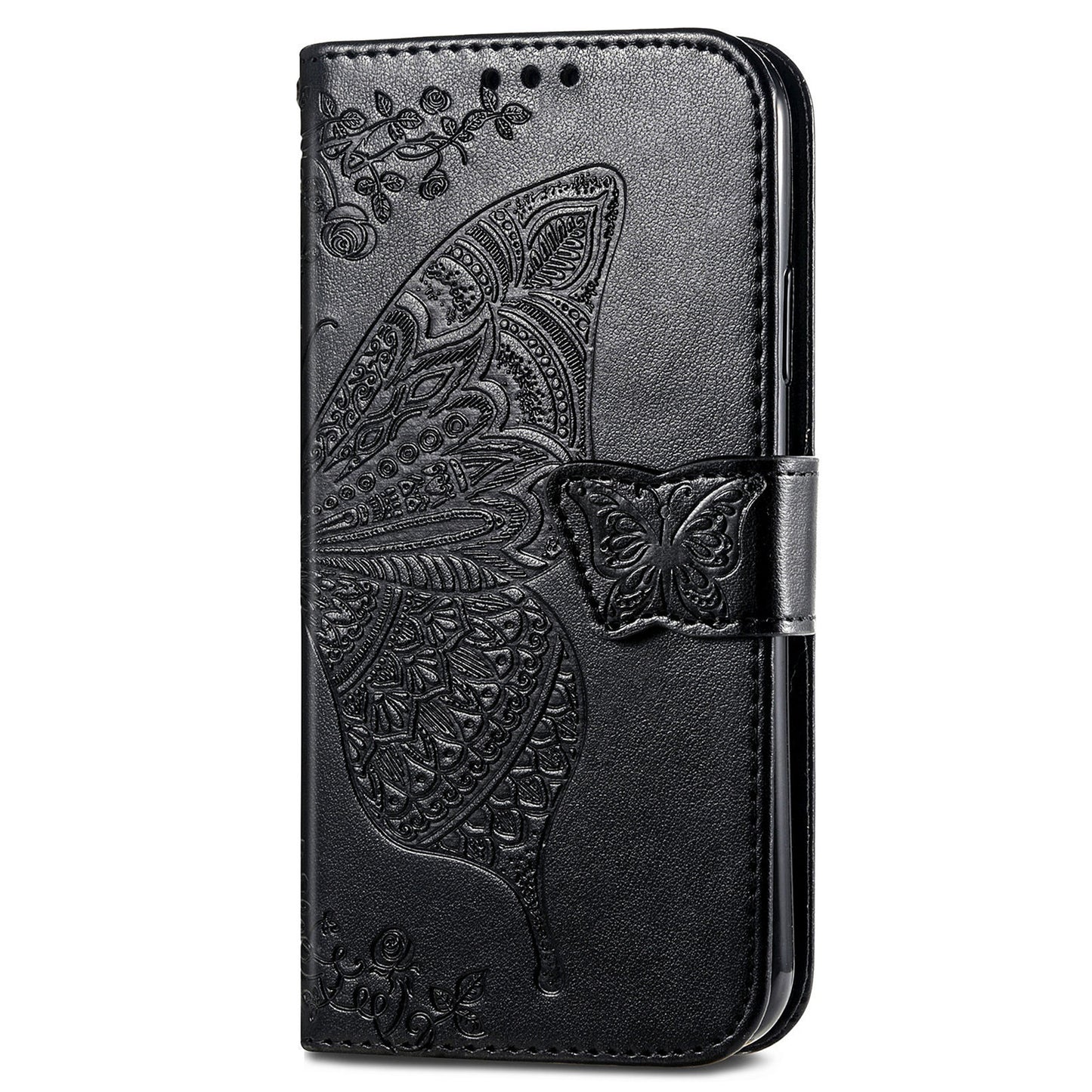 Imprinting Butterfly Flower Wallet Stand PU Leather Phone Case Cover for Motorola Edge 20